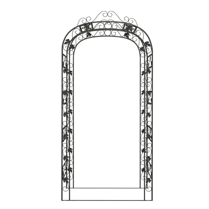 Garden Arch Black in Steel (116 x 45 x 240cm) - Little and Giant Explorers vidaXL