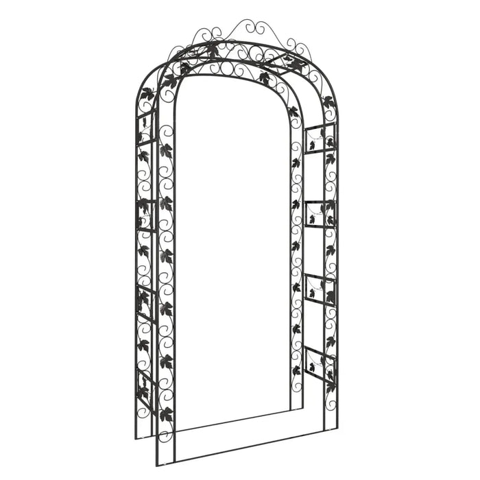 Garden Arch Black in Steel (116 x 45 x 240cm) - Little and Giant Explorers vidaXL