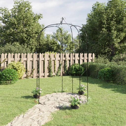 Garden Arch in Black and Steel - Little and Giant Explorers vidaXL