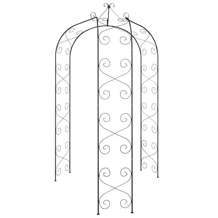 Garden Arch in Black and Steel - Little and Giant Explorers vidaXL