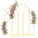 Wedding Arch Stands Gold Tone | Three-Piece Metal Set for Garden Events - Little and Giant Explorers Outsunny