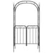 Garden Arch with Gate in Black and Steel (108 x 45 x 235cm) - Little and Giant Explorers vidaXL