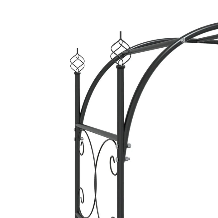 Garden Arch with Gate in Black and Steel (108 x 45 x 235cm) - Little and Giant Explorers vidaXL