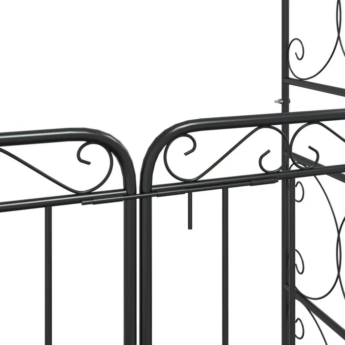 Garden Arch with Gate in Black and Steel (108 x 45 x 235cm) - Little and Giant Explorers vidaXL