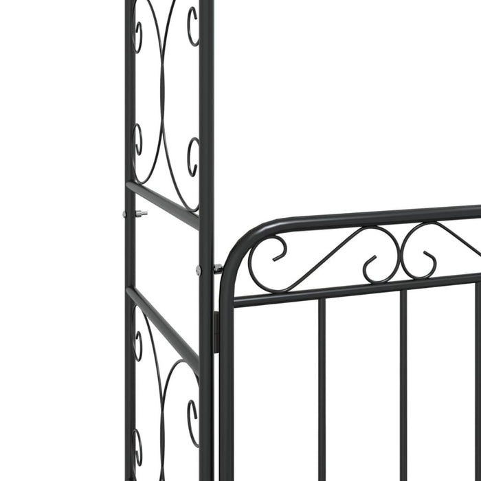 Garden Arch with Gate in Black and Steel (108 x 45 x 235cm) - Little and Giant Explorers vidaXL