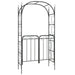 Garden Arch with Gate in Black and Steel (108 x 45 x 235cm) - Little and Giant Explorers vidaXL