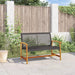 Garden Bench Black 112 cm Poly Rattan and Acacia Wood - Little and Giant Explorers vidaXL