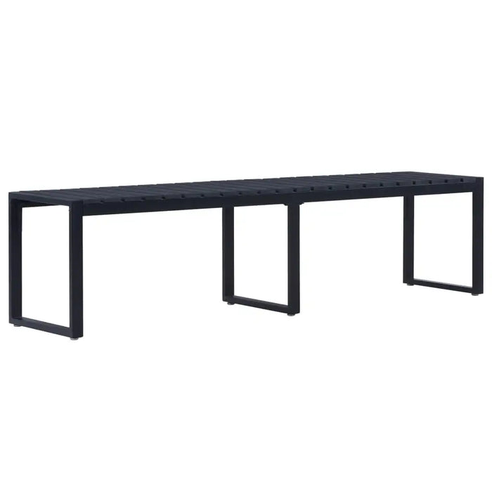 Garden Bench – Black | Contemporary Outdoor Bench - PS Board Seat and Iron Frame VIDAXL