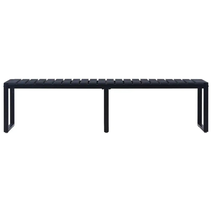 Garden Bench – Black | Contemporary Outdoor Bench - PS Board Seat and Iron Frame VIDAXL