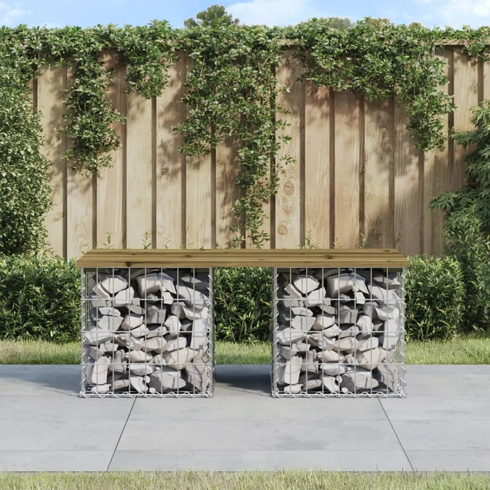 Garden Bench Gabion Design 103x44x42 cm Impregnated Wood Pine - Little and Giant Explorers vidaXL