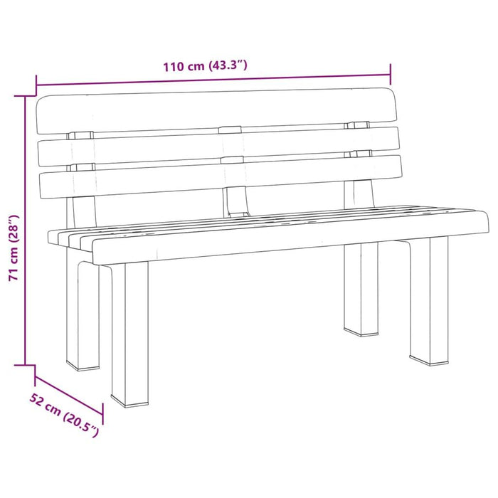 Garden Bench in Anthracite (110 x 52 x 71cm) - Little and Giant Explorers vidaXL