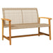 Garden Bench in Beige, Poly Rattan and Acacia Wood 112cm - Little and Giant Explorers vidaXL