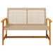 Garden Bench in Beige, Poly Rattan and Acacia Wood 112cm - Little and Giant Explorers vidaXL