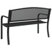 Garden Bench in Black and Steel (119cm) - Little and Giant Explorers vidaXL