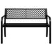 Garden Bench in Black and Steel (119cm) - Little and Giant Explorers vidaXL