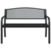 Garden Bench in Black and Steel (119cm) - Little and Giant Explorers vidaXL