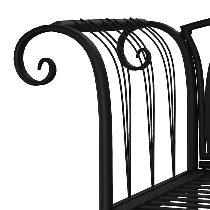 2-Seater Garden Bench in Black Steel - Little and Giant Explorers vidaXL