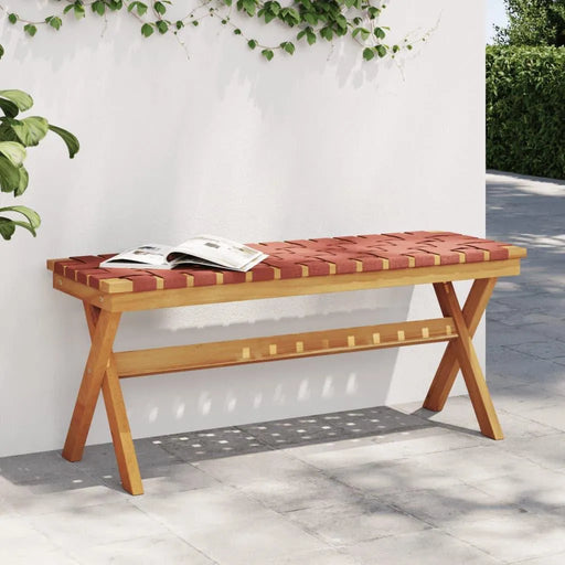 Garden Bench in Red and Solid Wood Acacia - Little and Giant Explorers vidaXL