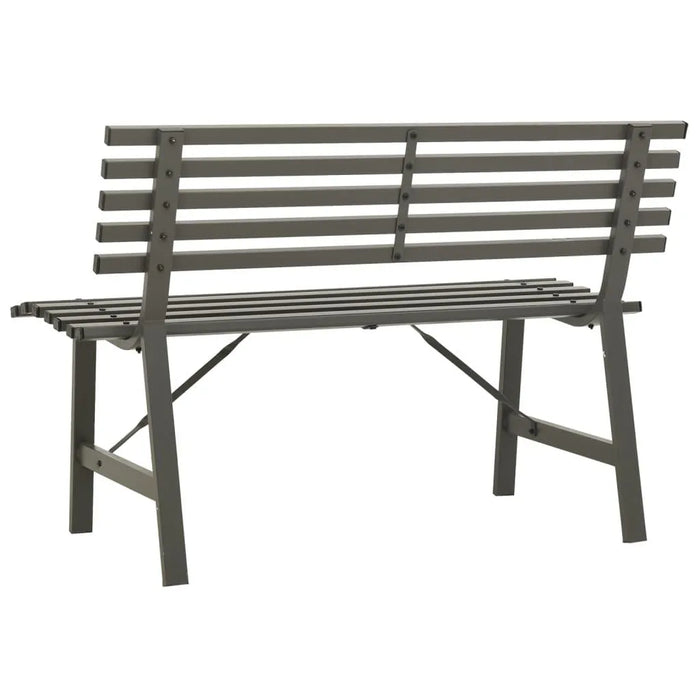 Garden Bench in Steel and Black - Little and Giant Explorers vidaXL