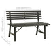 Garden Bench in Steel and Black - Little and Giant Explorers vidaXL