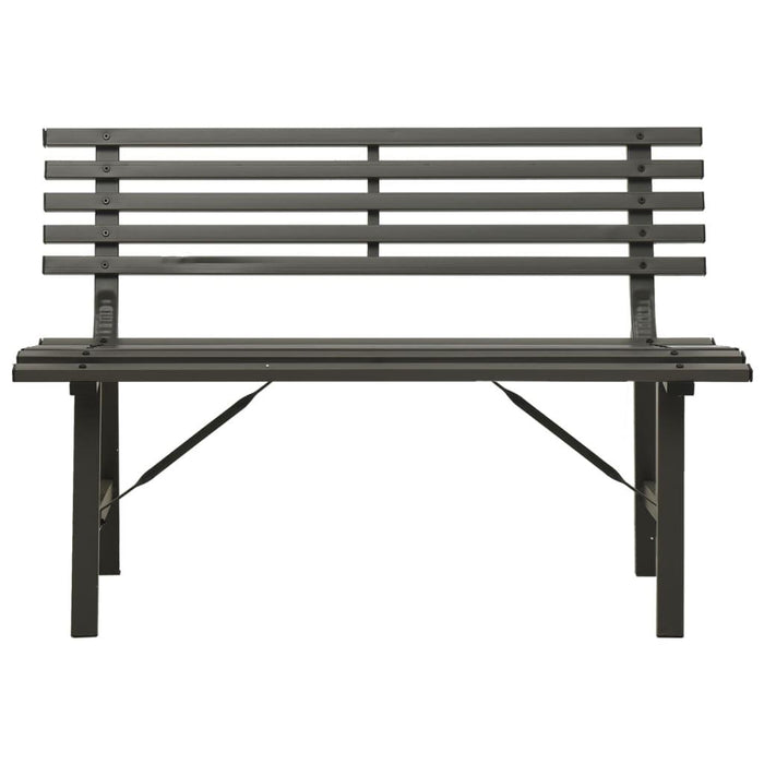 Garden Bench in Steel and Black - Little and Giant Explorers vidaXL