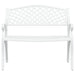 Garden Bench in White and Cast Aluminium - Little and Giant Explorers vidaXL