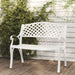 Garden Bench in White and Cast Aluminium - Little and Giant Explorers vidaXL