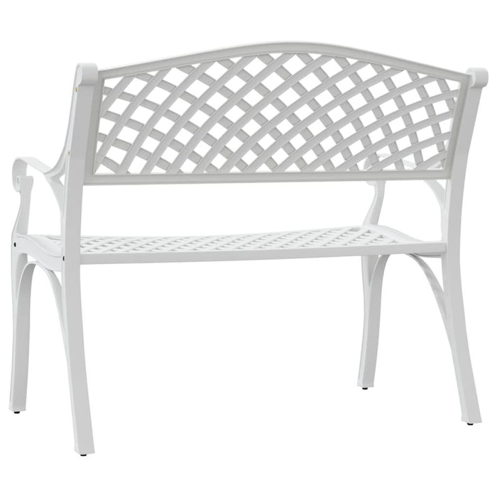 Garden Bench in White and Cast Aluminium - Little and Giant Explorers vidaXL