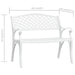 Garden Bench in White and Cast Aluminium - Little and Giant Explorers vidaXL