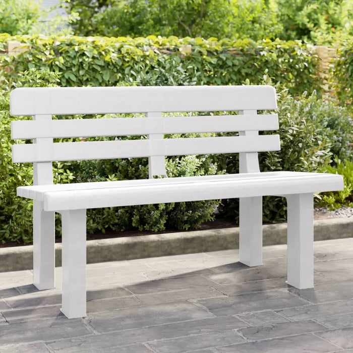 Garden Bench White 110x52x71 cm Polypropylene - Little and Giant Explorers vidaXL