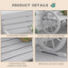 Garden Bench | Grey Fir Wood with Wagon Wheel Armrests 105.5cm - Little and Giant Explorers Outsunny