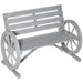 Garden Bench | Grey Fir Wood with Wagon Wheel Armrests 105.5cm - Little and Giant Explorers Outsunny