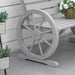 Garden Bench | Grey Fir Wood with Wagon Wheel Armrests 105.5cm - Little and Giant Explorers Outsunny