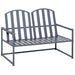 Garden Bench | Grey Steel Metal Two-Seater with Line Design and High Back Support - Little and Giant Explorers Outsunny