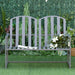 Garden Bench | Grey Steel Metal Two-Seater with Line Design and High Back Support - Little and Giant Explorers Outsunny