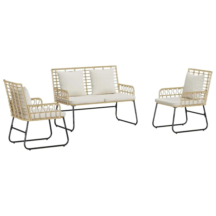 Garden Bench Set Poly Rattan Steel | UV-Resistant Outdoor Furniture with Modern Design - Little and Giant Explorers vidaXL