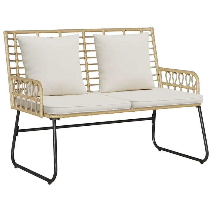 Garden Bench Set Poly Rattan Steel | UV-Resistant Outdoor Furniture with Modern Design - Little and Giant Explorers vidaXL