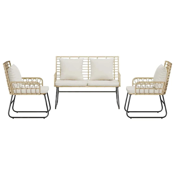 Garden Bench Set Poly Rattan Steel | UV-Resistant Outdoor Furniture with Modern Design - Little and Giant Explorers vidaXL