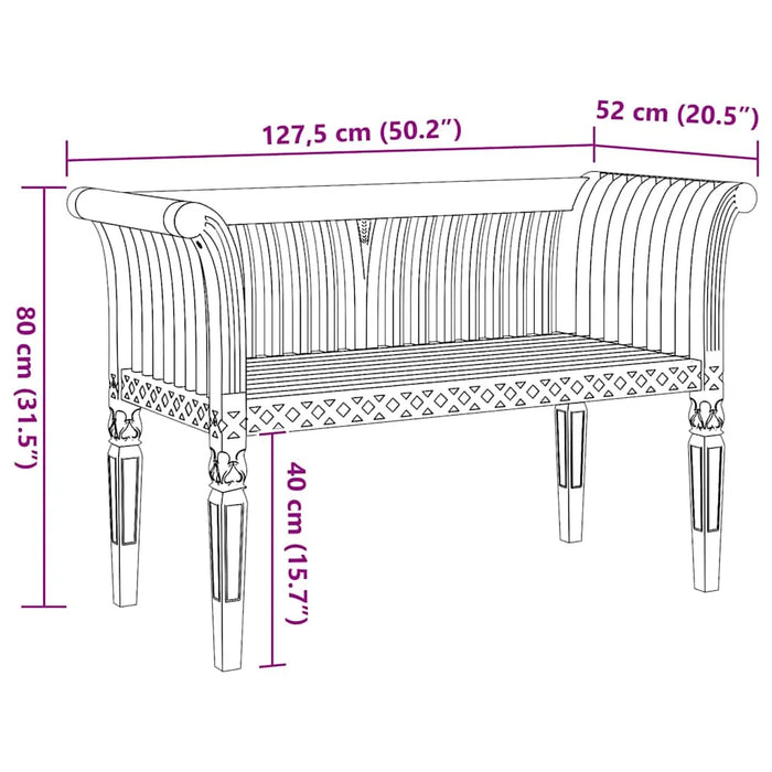 Garden Bench Solid Teak Wood with Slatted Design for Traditional Outdoor Comfort | VIDAXL - Little and Giant Explorers vidaXL