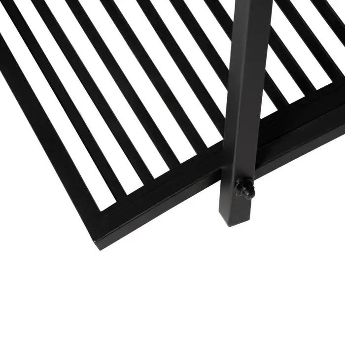 Garden Bridge – Black Metal | Arched Design with Floral Rails - Decorative Pond OUTSUNNY - Little and Giant Explorers Outsunny