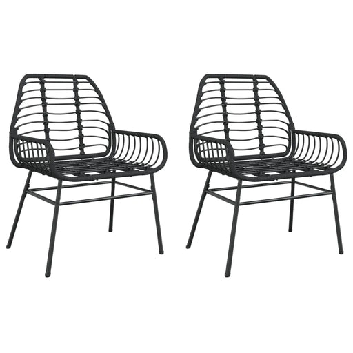 Garden Chairs 2 pcs Black Poly Rattan - Little and Giant Explorers vidaXL