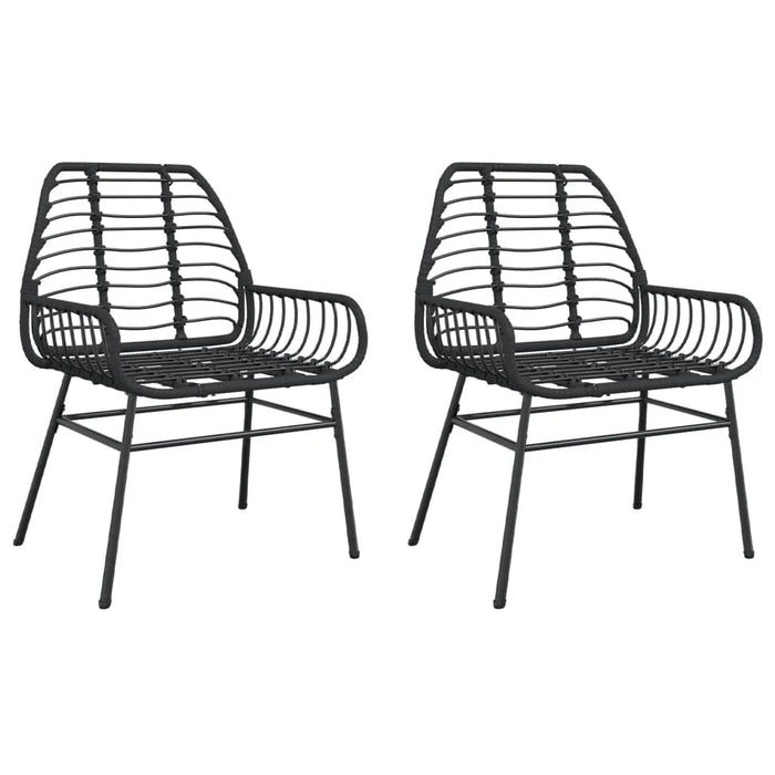 Garden Chairs 2 pcs Black Poly Rattan - Little and Giant Explorers vidaXL