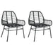 Garden Chairs 2 pcs Black Poly Rattan - Little and Giant Explorers vidaXL