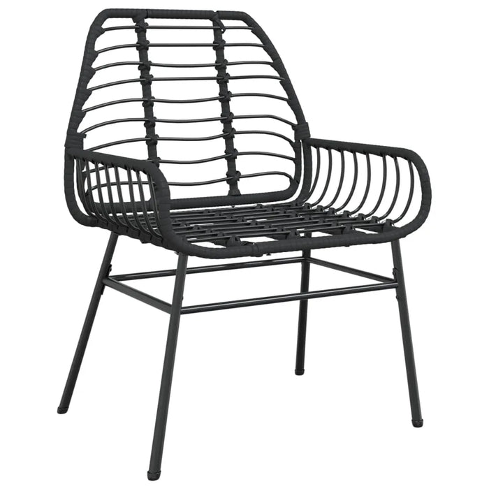 Garden Chairs 2 pcs Black Poly Rattan - Little and Giant Explorers vidaXL