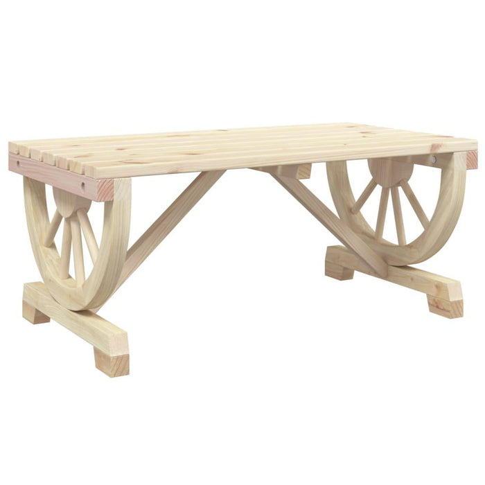 Garden Coffee Table in White and Solid Wood Fir (90 x 50 x 40cm) - Little and Giant Explorers vidaXL