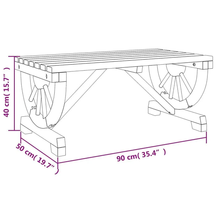 Garden Coffee Table in White and Solid Wood Fir (90 x 50 x 40cm) - Little and Giant Explorers vidaXL