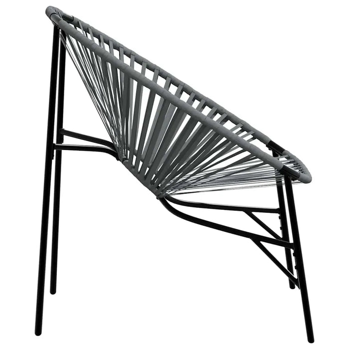 Garden Egg Chair in Black and Light Grey and Poly Rattan - Little and Giant Explorers vidaXL