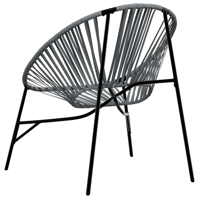 Garden Egg Chair in Black and Light Grey and Poly Rattan - Little and Giant Explorers vidaXL