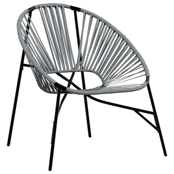 Garden Egg Chair in Black and Light Grey and Poly Rattan - Little and Giant Explorers vidaXL