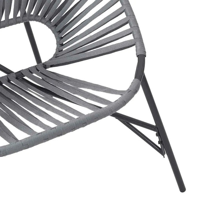 Garden Egg Chair in Black and Light Grey and Poly Rattan - Little and Giant Explorers vidaXL